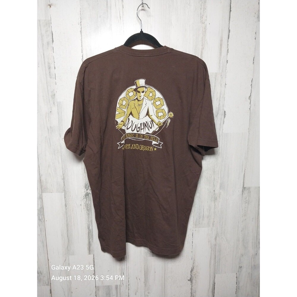 Voodoo Doughnut The Magic is in the Hole XL Brown T-Shirt Portland, OR